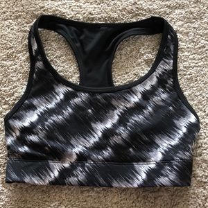 Black and white sports bra